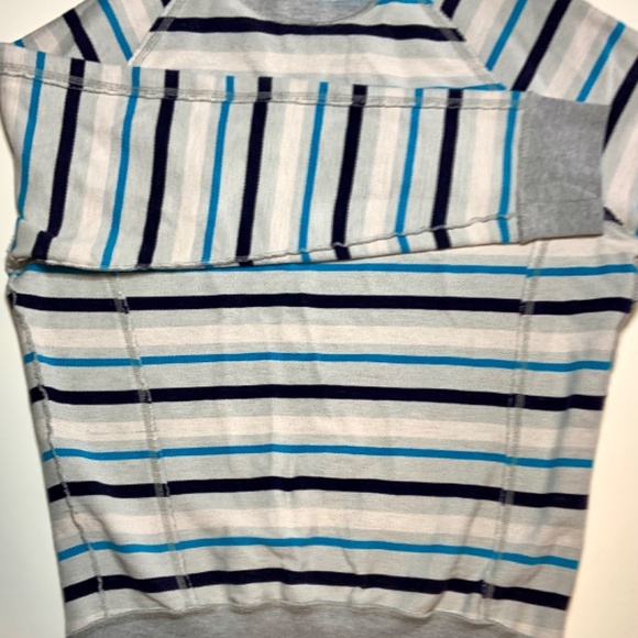 Men's Diesel Reversible Striped Sweatshirt In Gray Size L-XL - Picture 3 of 6